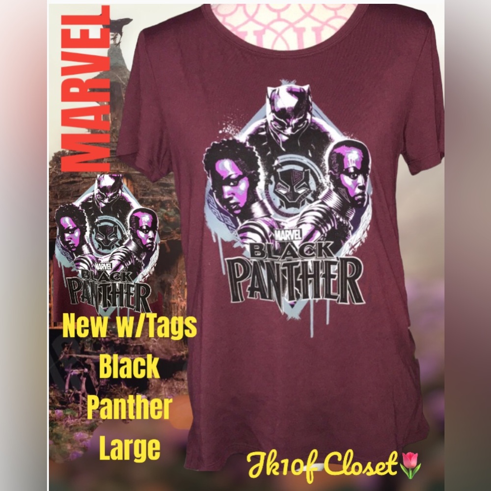LOWEST🌺 NWT MARVEL LARGE BLACK PANTHER T-SHIRT